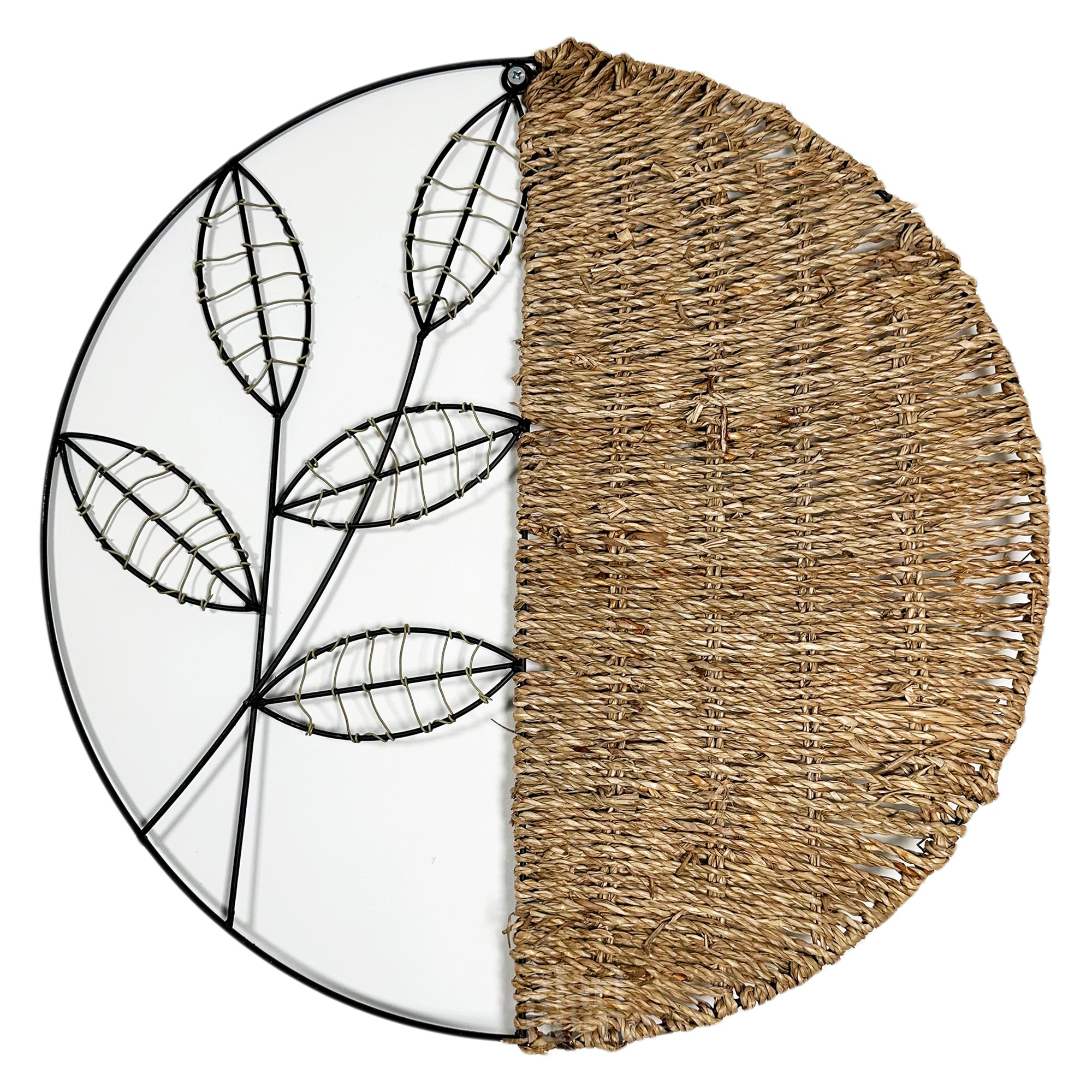 Woven Rattan Leaf Wall Deco 50x50cm