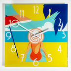South Beach Lounging Glass Wall Clock