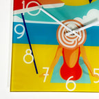 South Beach Lounging Glass Wall Clock