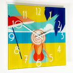 South Beach Lounging Glass Wall Clock