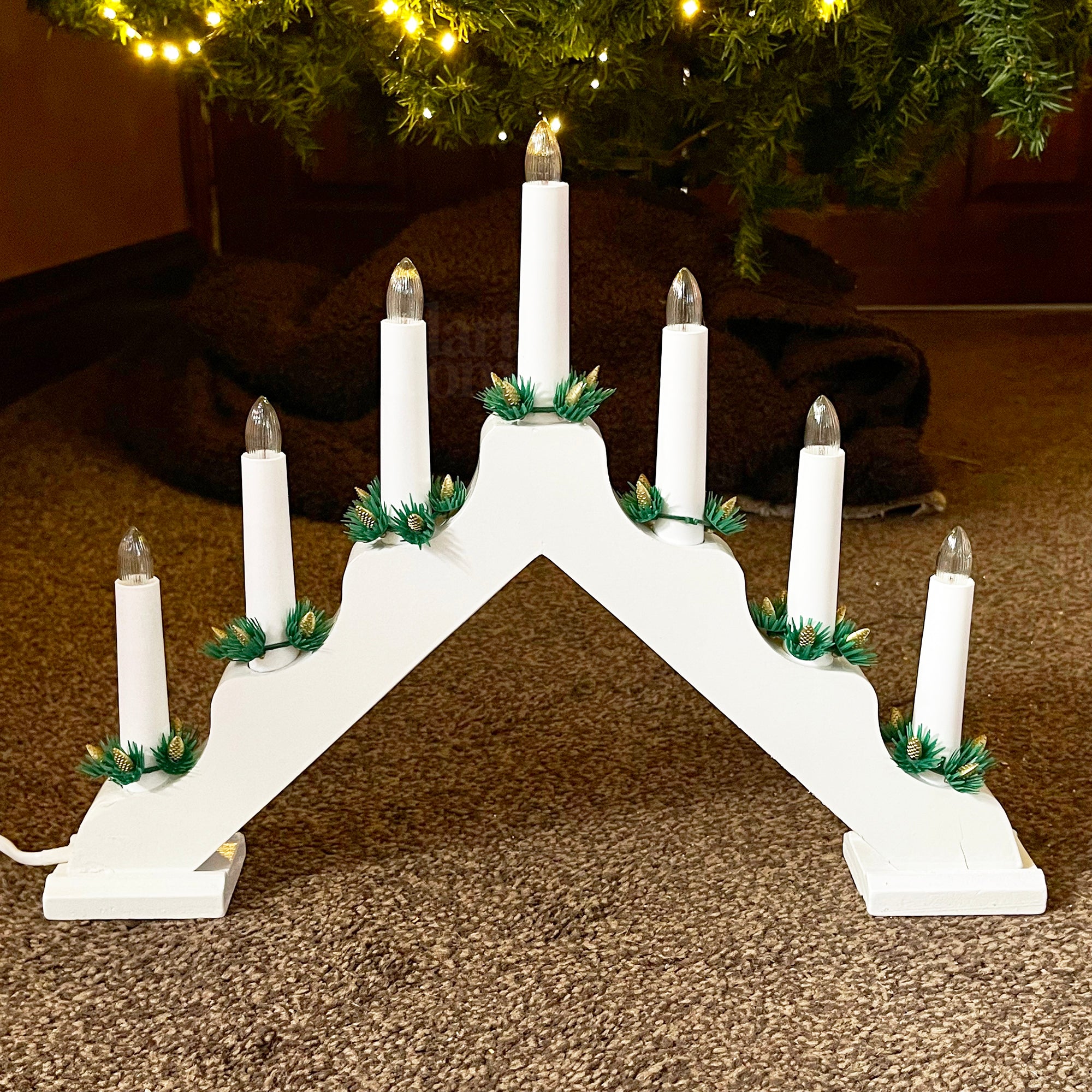 LED White Christmas Candle Bridge