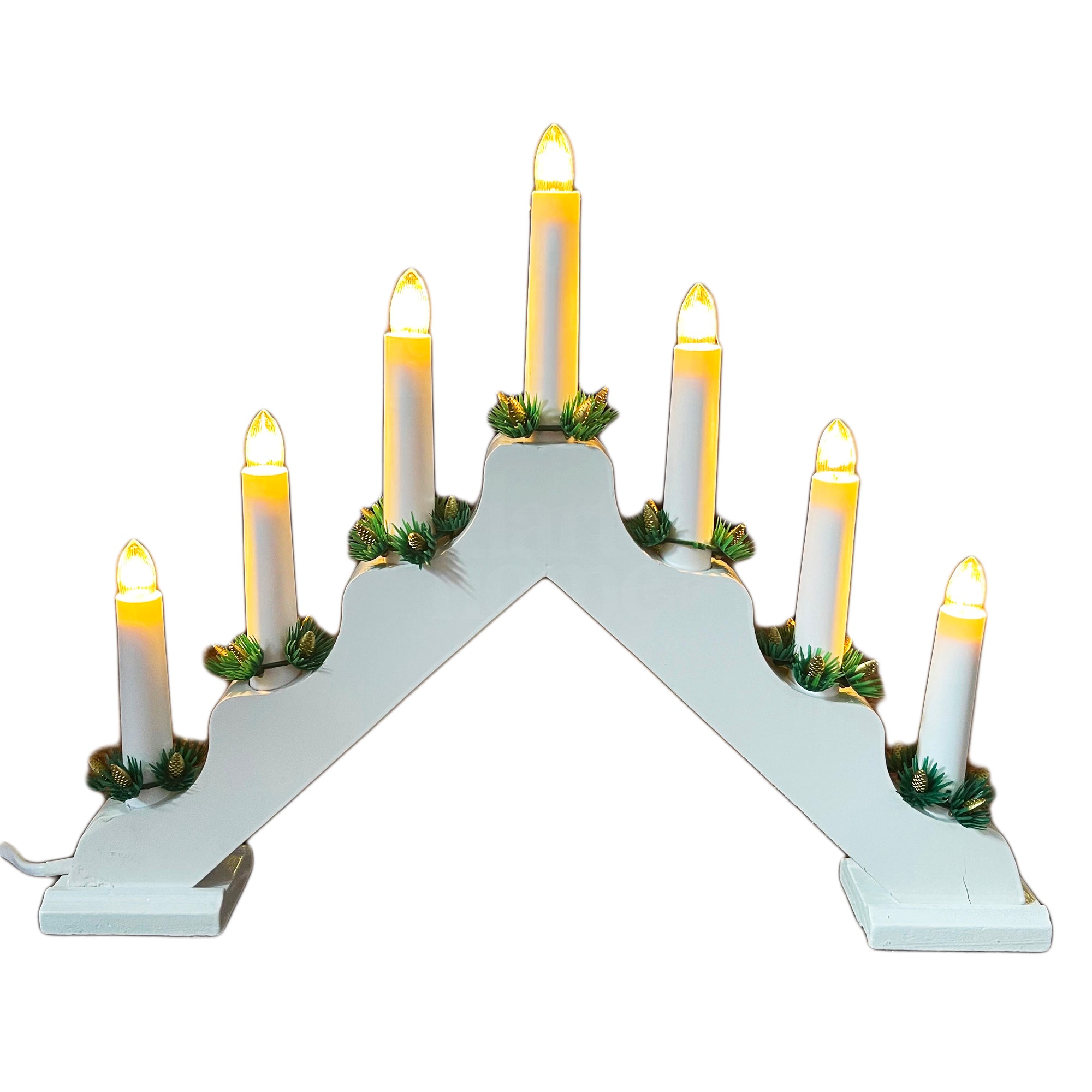 LED White Christmas Candle Bridge