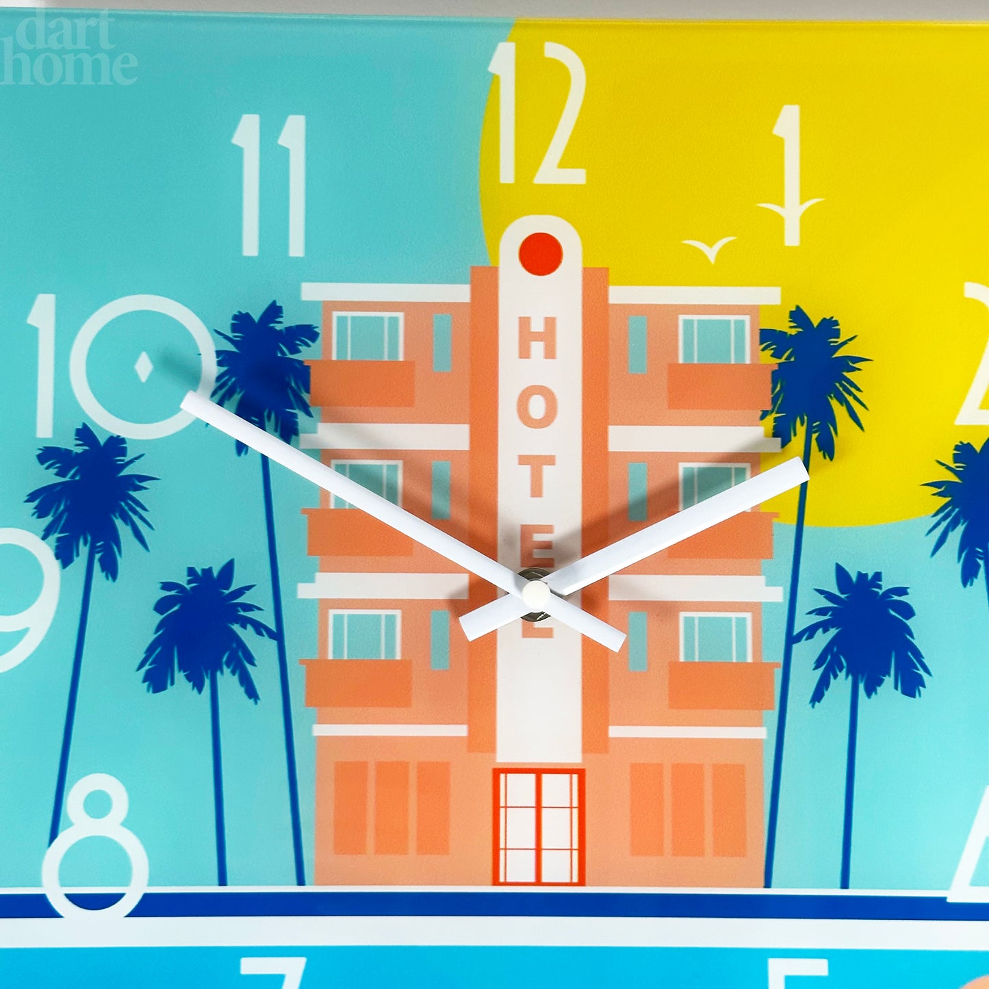 South Beach Hotel Glass Wall Clock