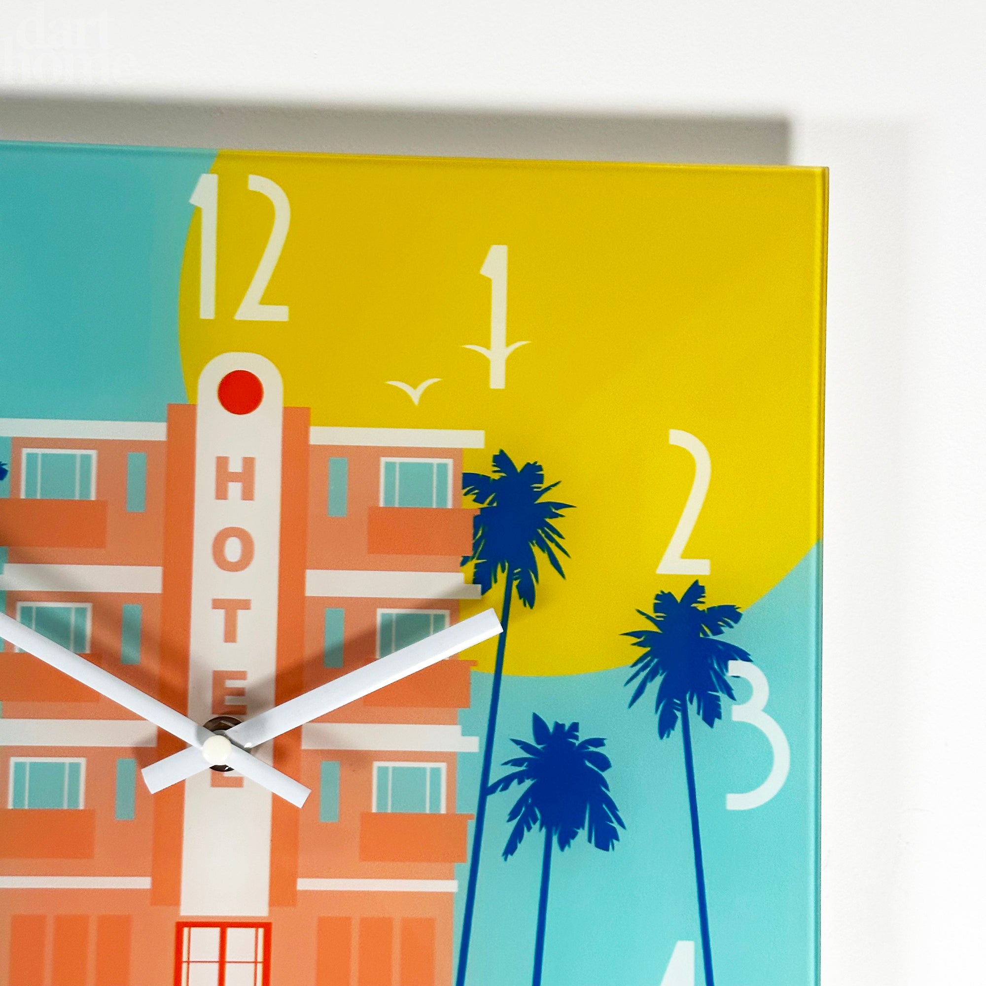 South Beach Hotel Glass Wall Clock