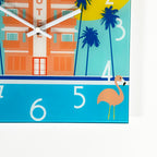 South Beach Hotel Glass Wall Clock