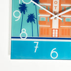 South Beach Hotel Glass Wall Clock