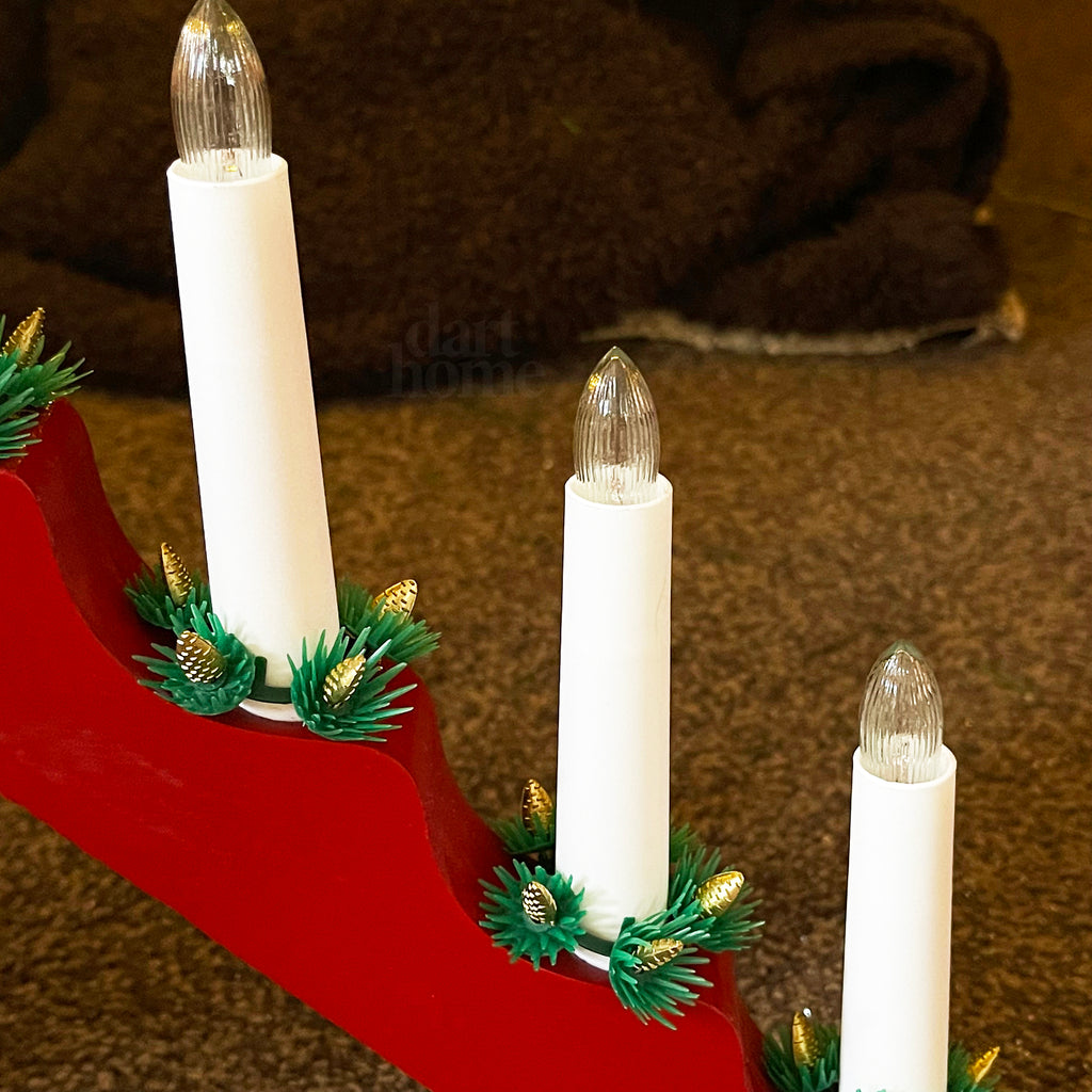 LED Red Christmas Candle Bridge