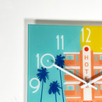 South Beach Hotel Glass Wall Clock