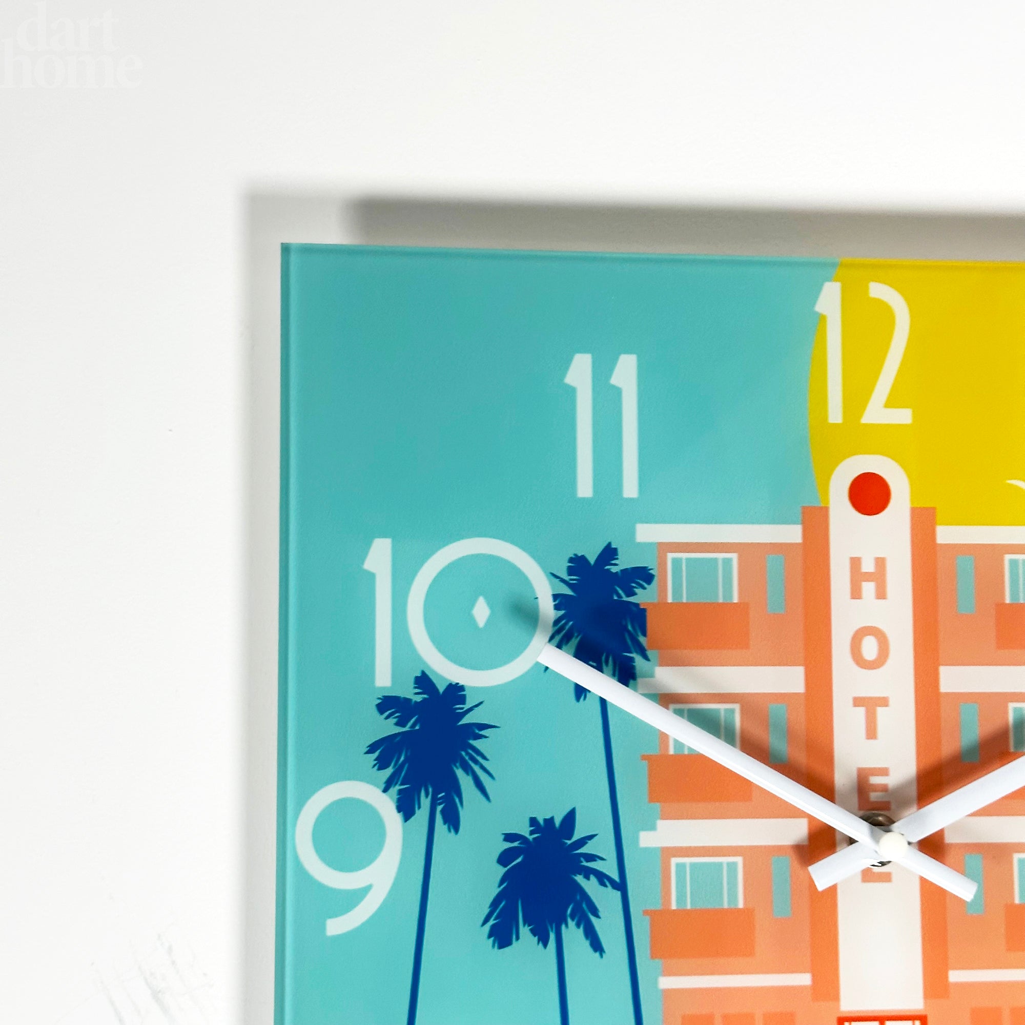 South Beach Hotel Glass Wall Clock