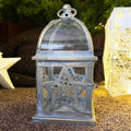 Vintage Star Hurricane Lantern 12x22cm