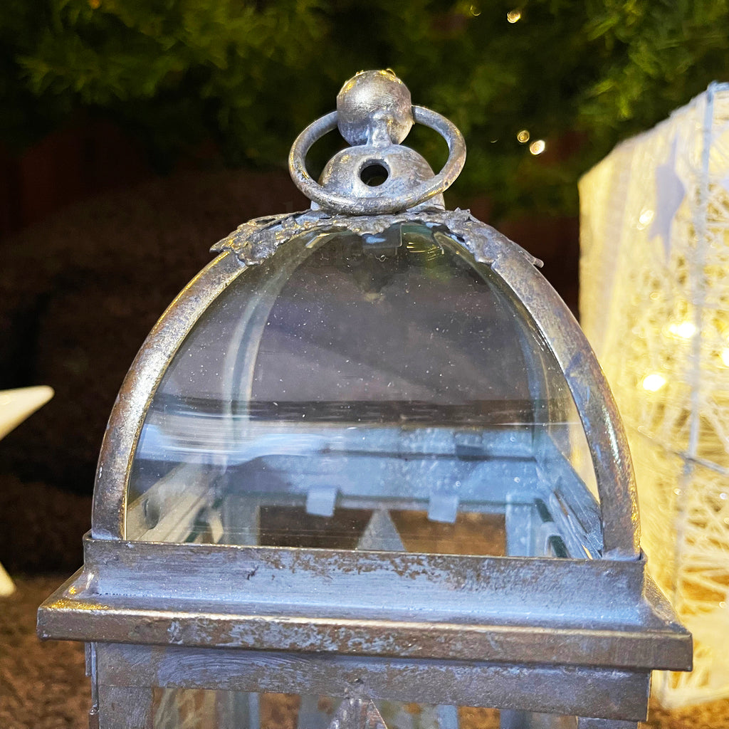 Vintage Star Hurricane Lantern 12x22cm