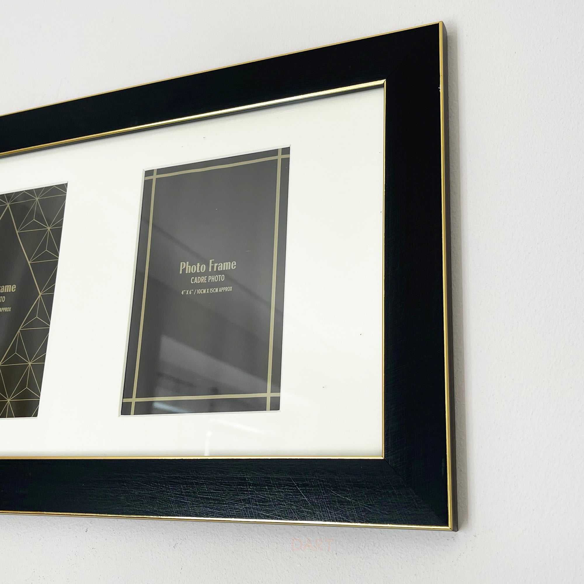Black & Gold Triple Photo Frame