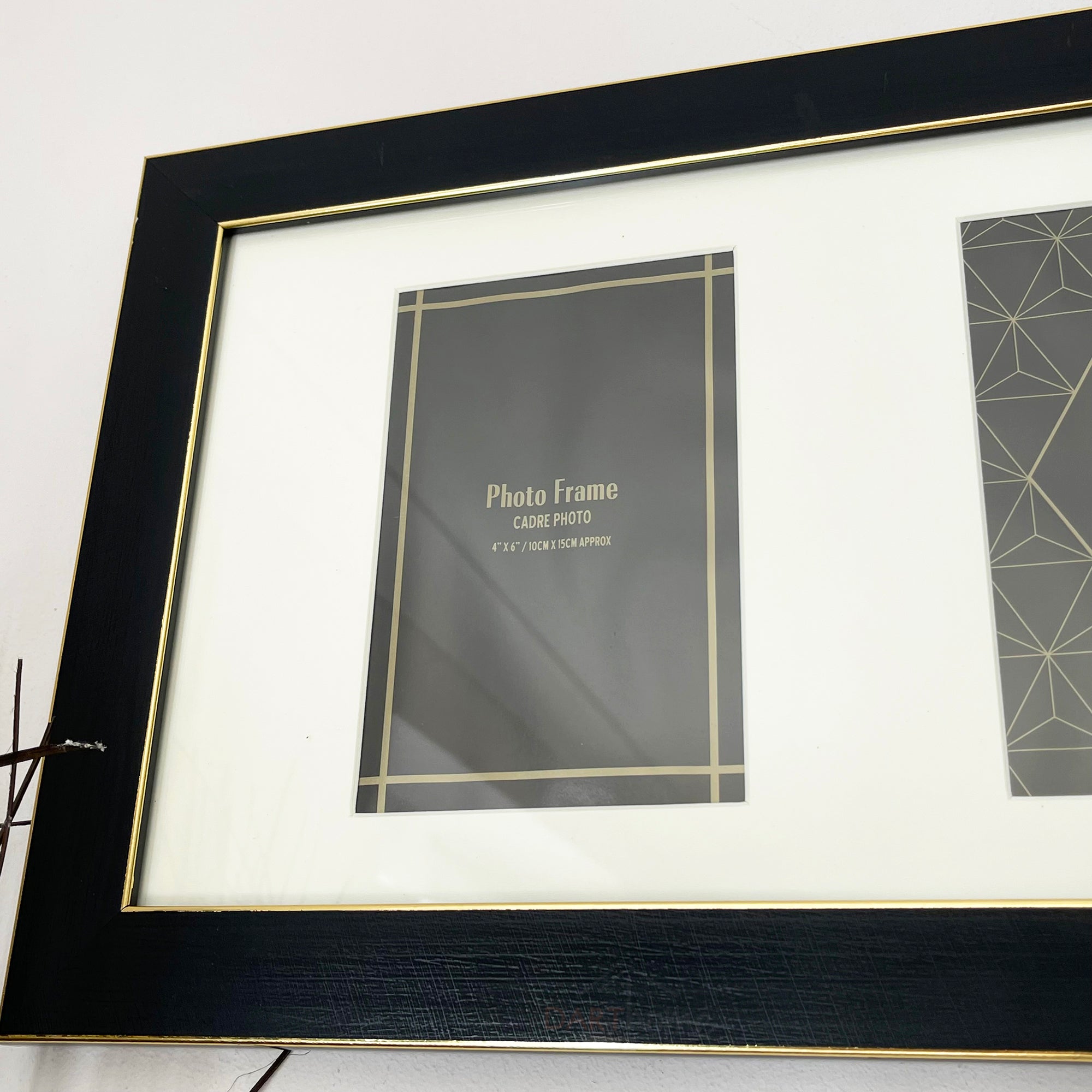 Black & Gold Triple Photo Frame