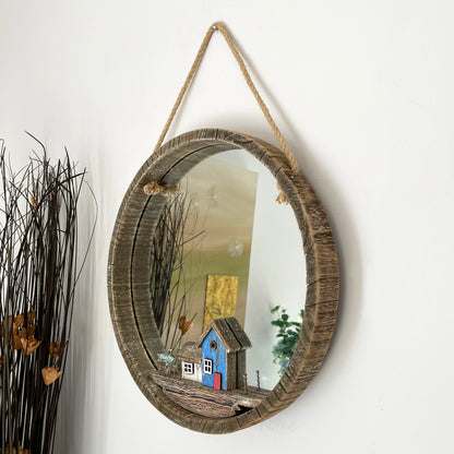 Rustic Beach Hut Wall Mirror