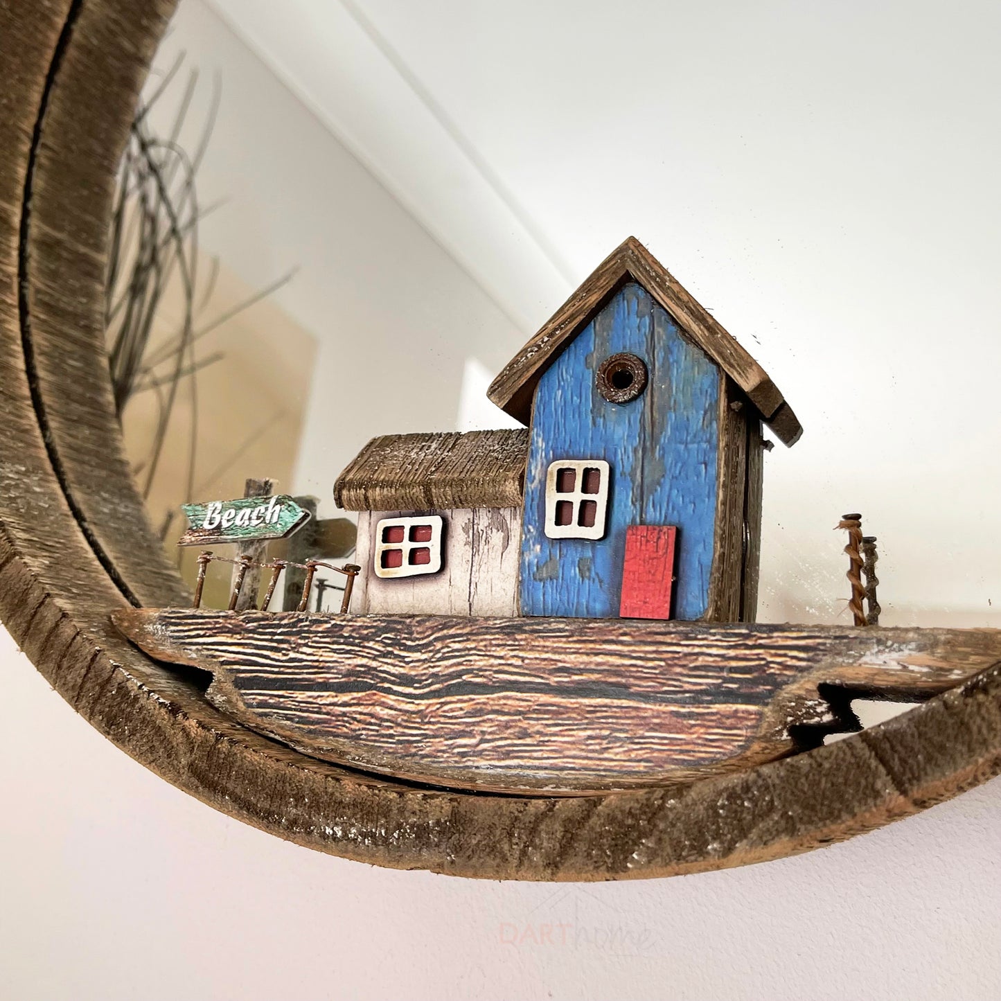 Rustic Beach Hut Wall Mirror