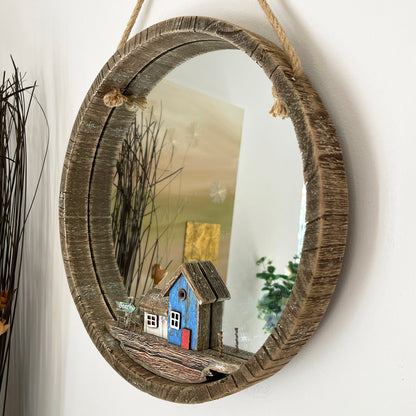 Rustic Beach Hut Wall Mirror