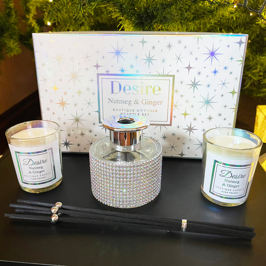 Nutmeg & Ginger Christmas Candle Diffuser Gift Set