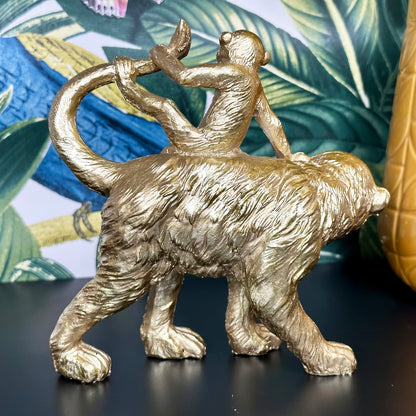 Gold Monkey Figurine