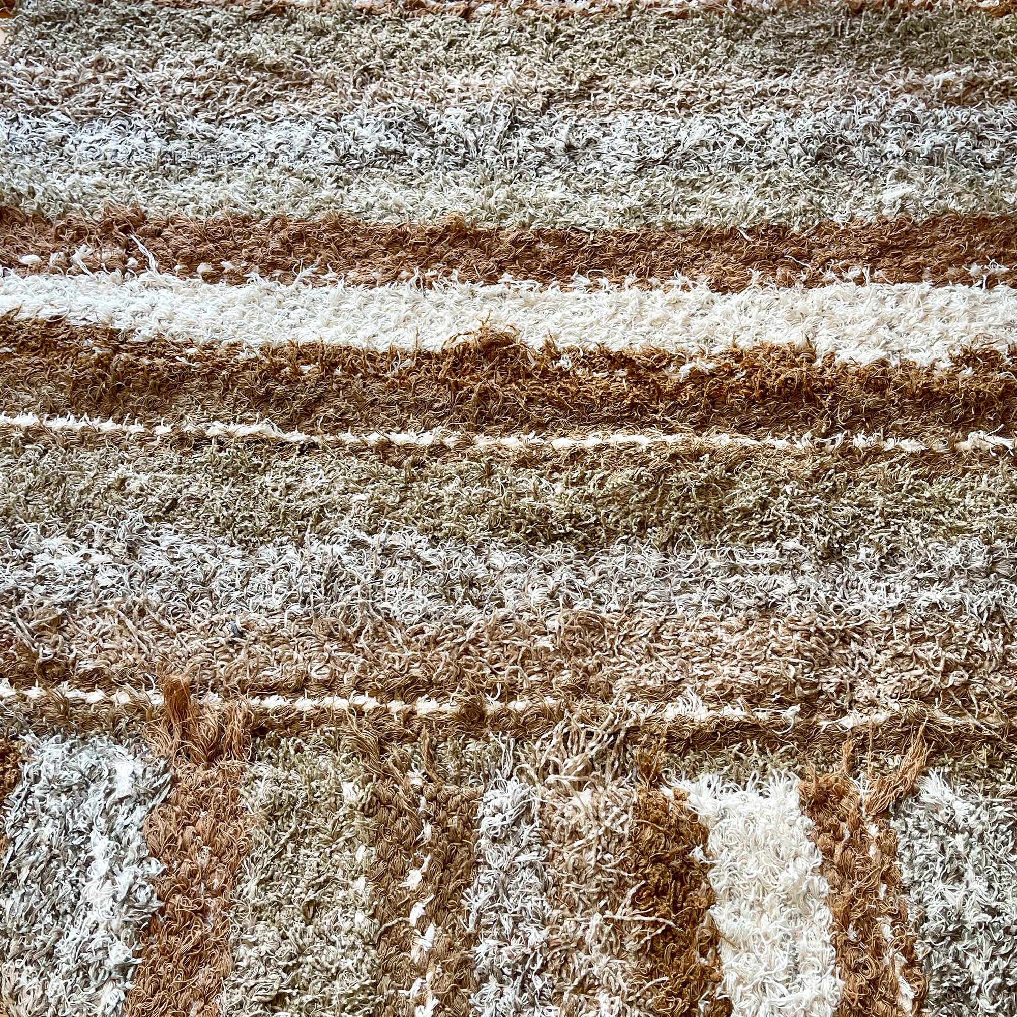 Brown Stripe Shaggy Rug 120x170cm