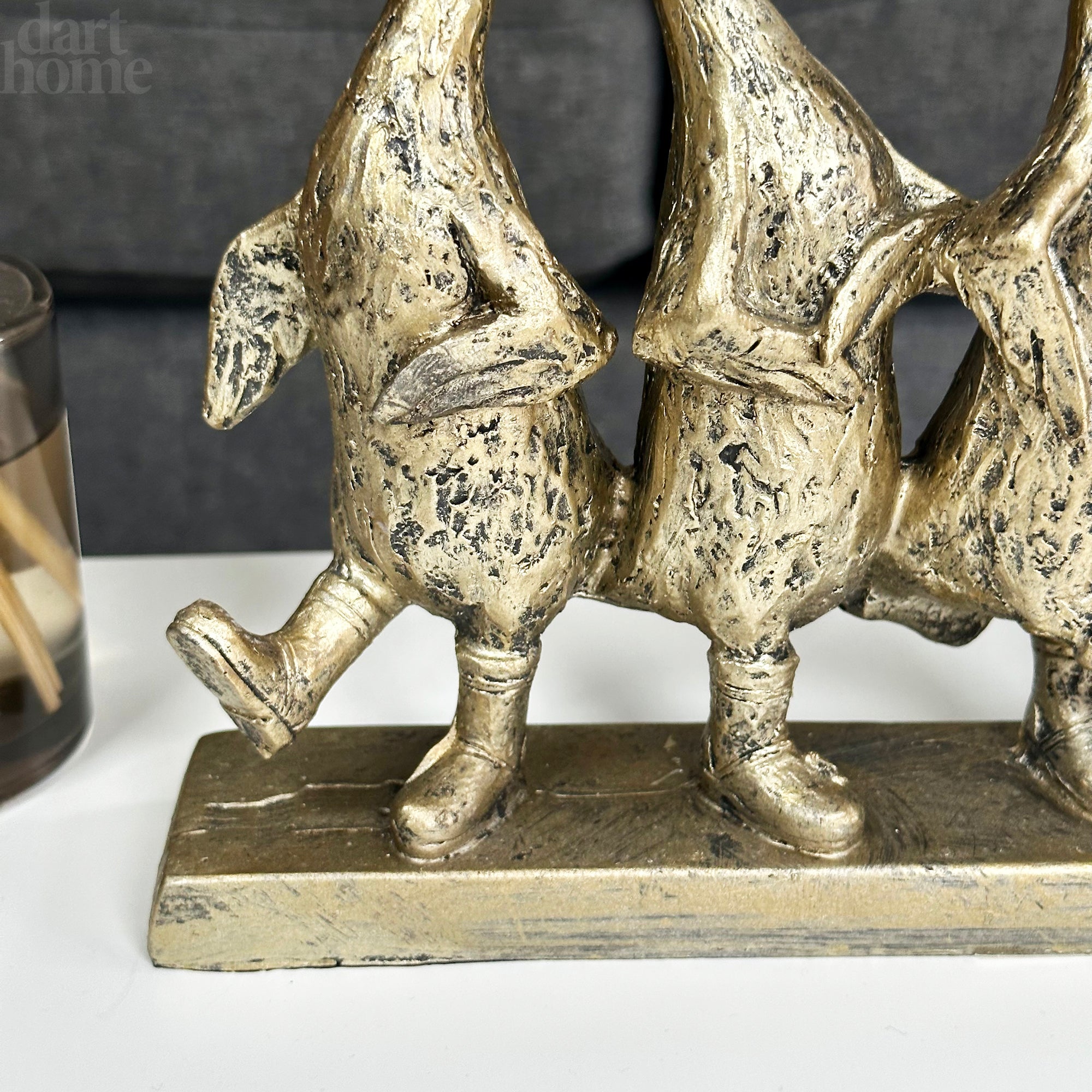 Gold Five Dancing Ducks Sculpture
