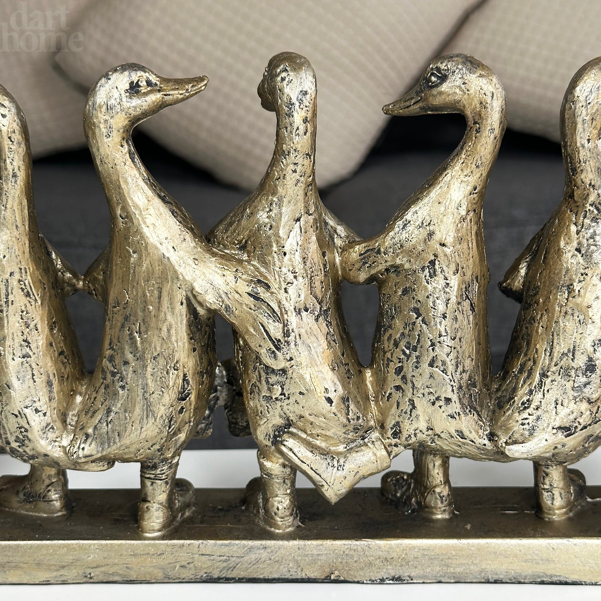 Gold Five Dancing Ducks Sculpture