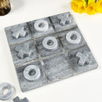 Graues Marmor-Tic-Tac-Toe-Spiel
