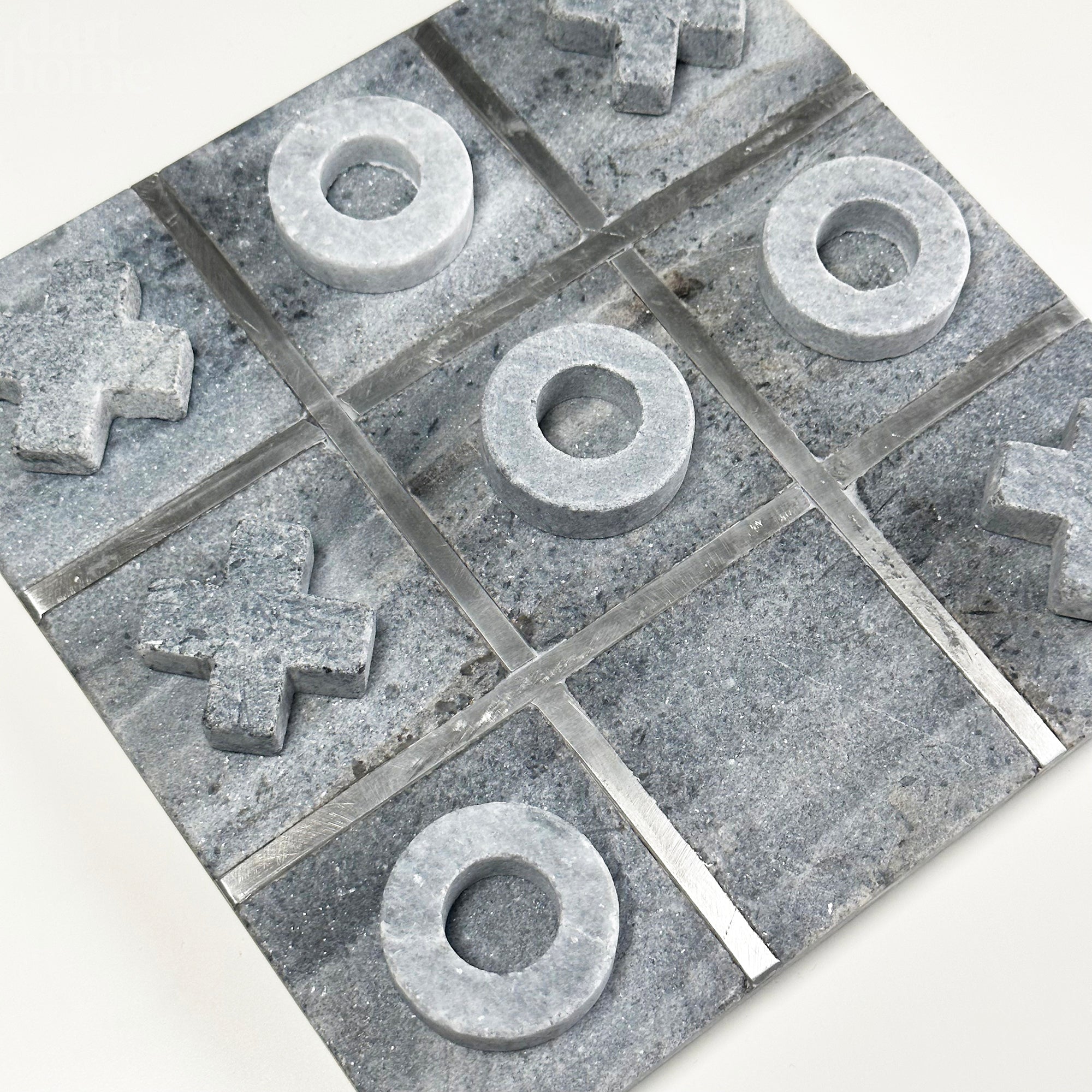 Graues Marmor-Tic-Tac-Toe-Spiel