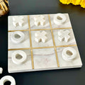 White Marble Tic Tac Toe Game