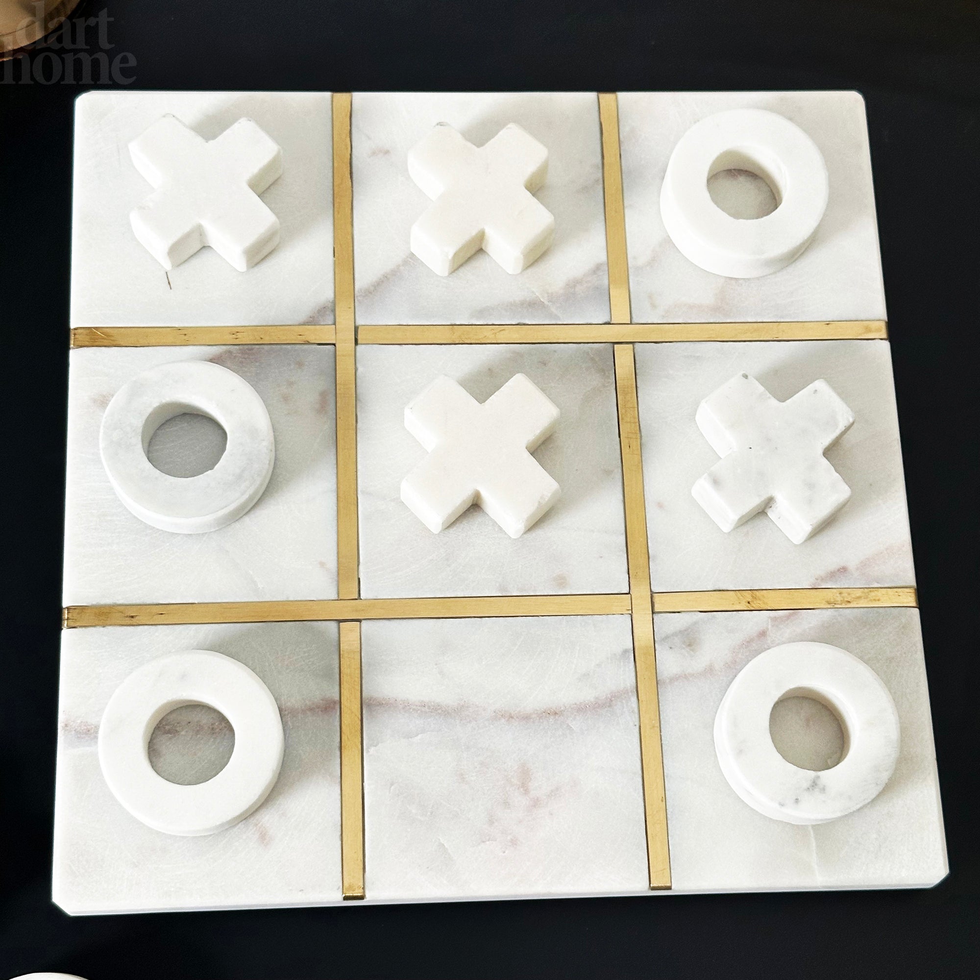 White Marble Tic Tac Toe Game