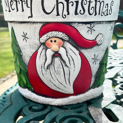 Cement Merry Christmas Plant Pot