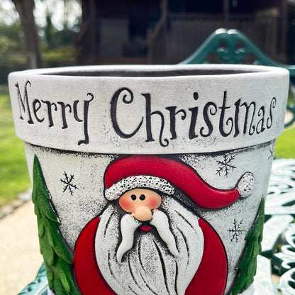 Cement Merry Christmas Plant Pot