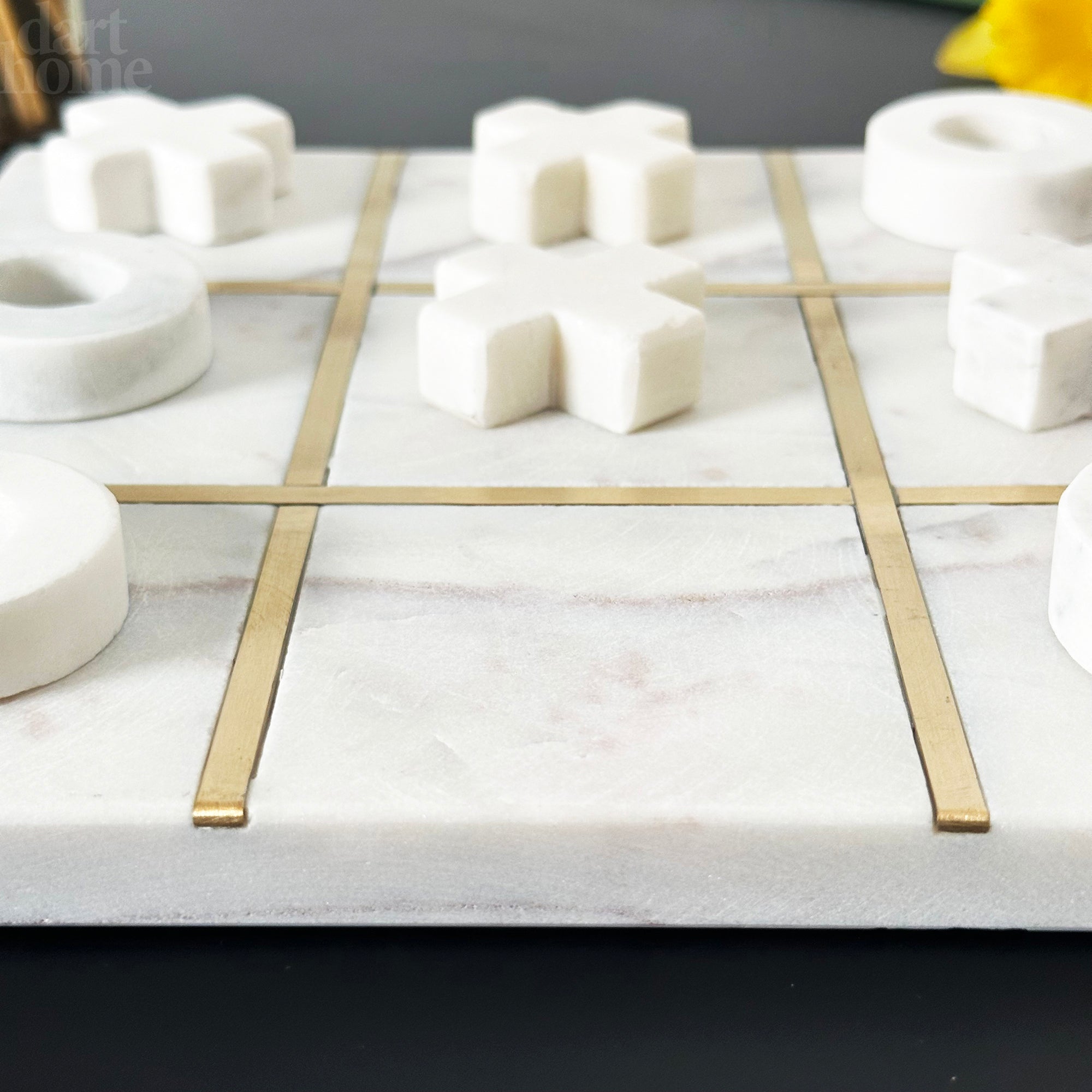 White Marble Tic Tac Toe Game