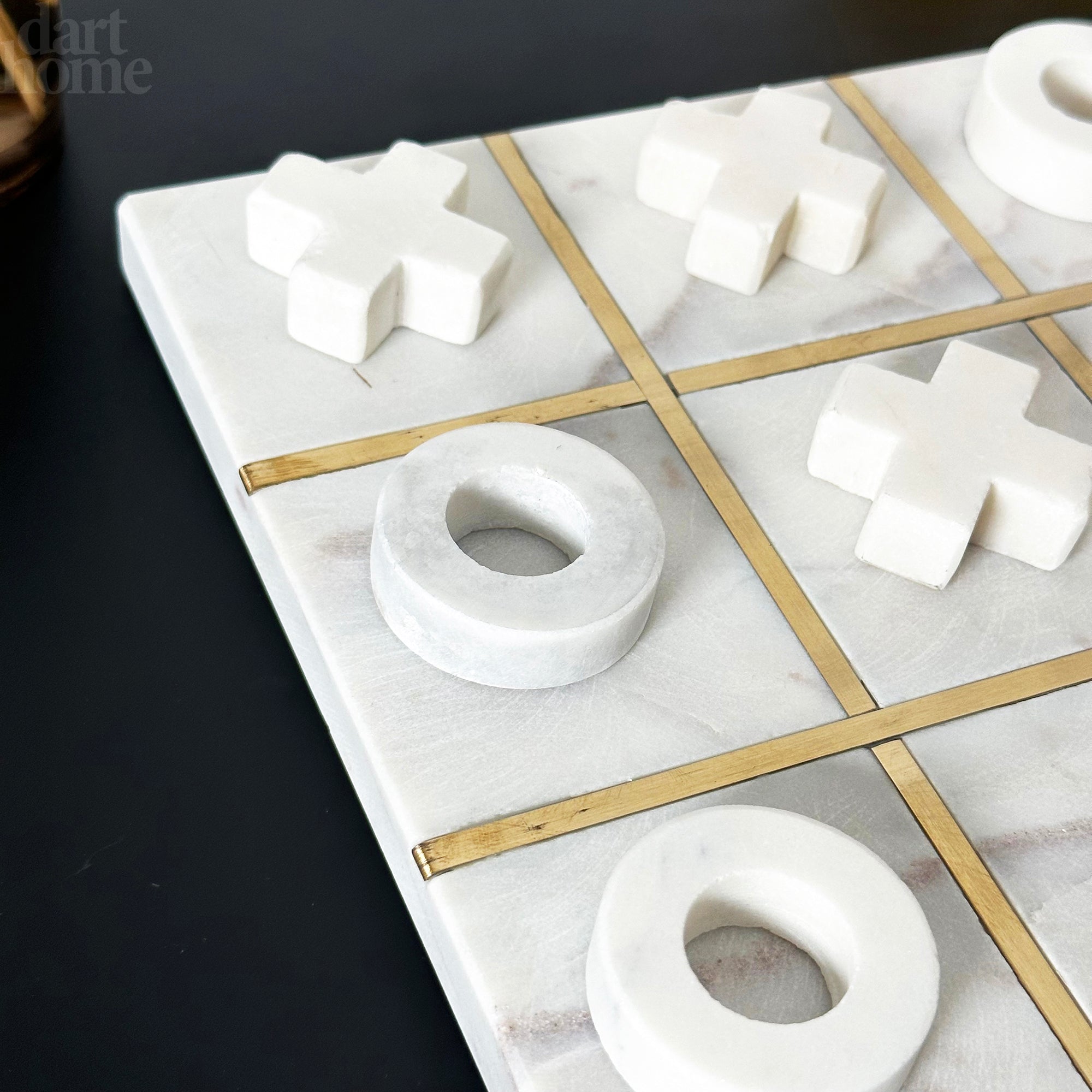 White Marble Tic Tac Toe Game