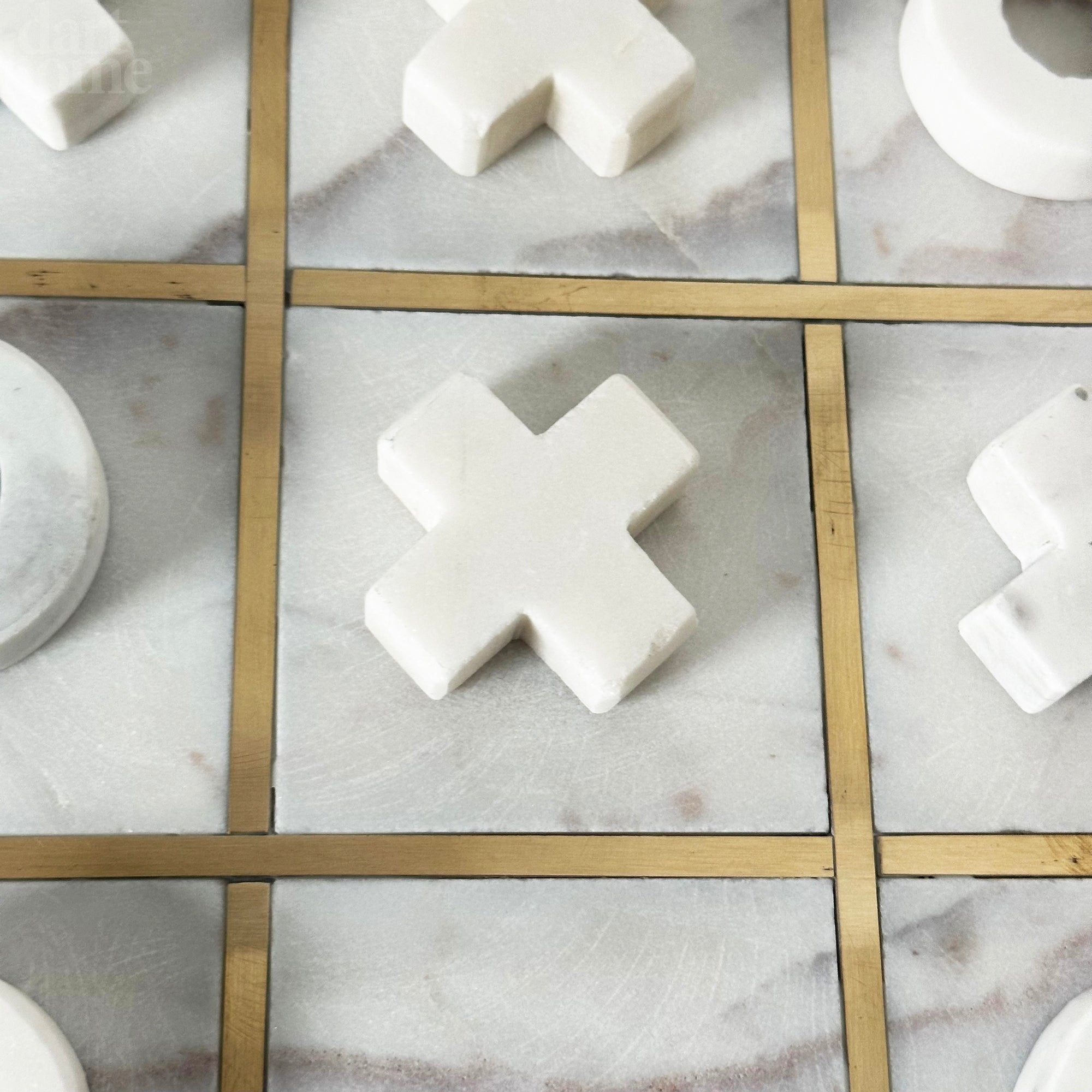 White Marble Tic Tac Toe Game