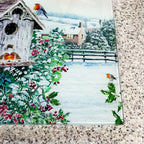 Christmas Robins Glass Chopping Board