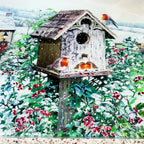 Christmas Robins Glass Chopping Board