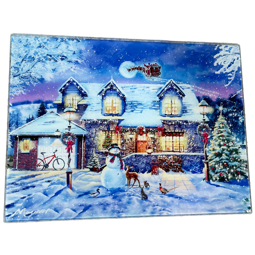 Magical Christmas Glass Chopping Board