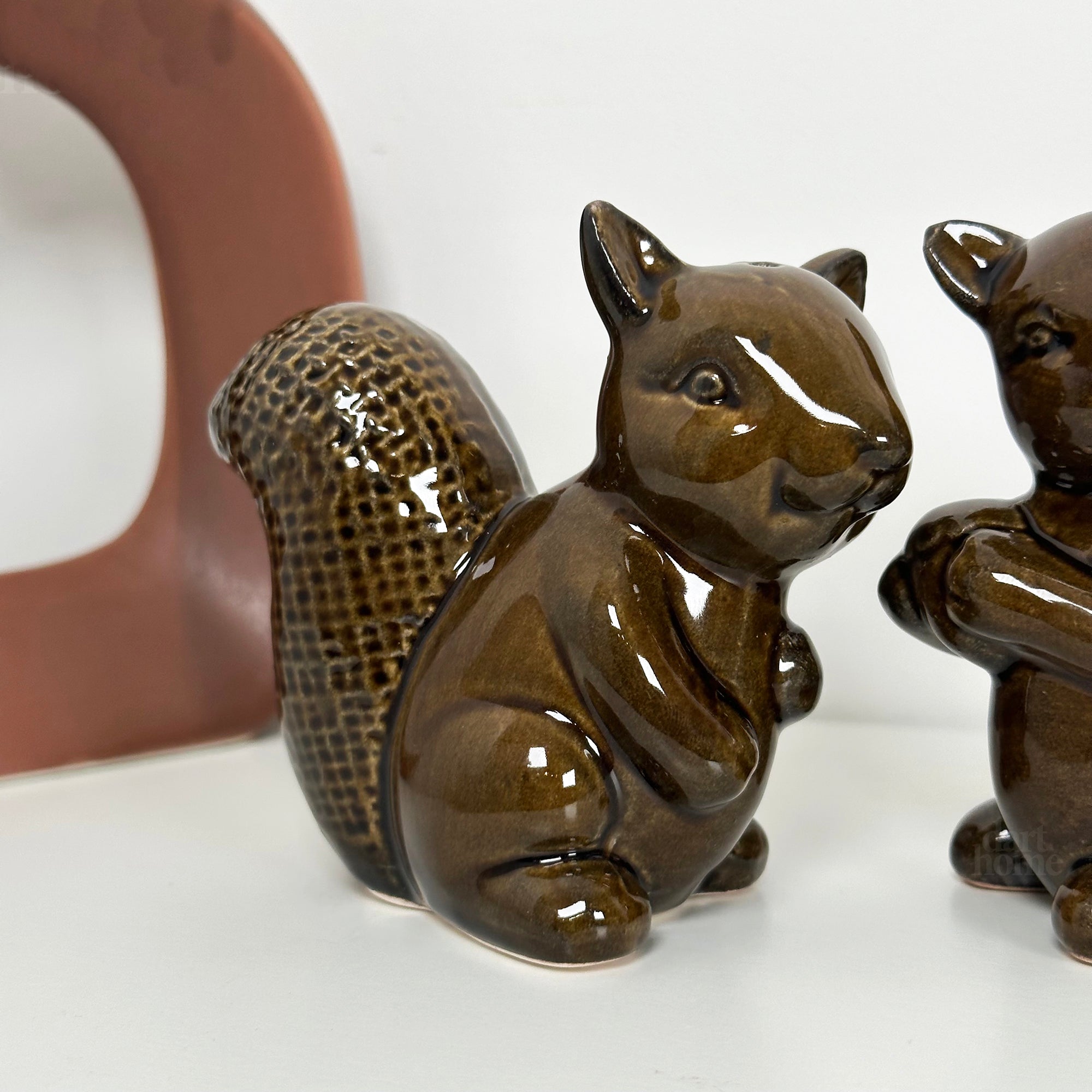 Reactive Glaze Squirrel Salt And Pepper Set