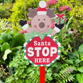 Reindeer Santa Stop Here Sign 15x68cm