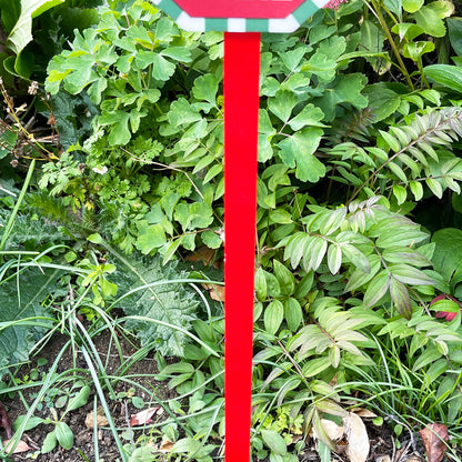 Rentier Santa Stop Here Schild 15x68cm