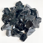 1 kg schwarzer Obsidian-Stein – rauer Schutzkristall