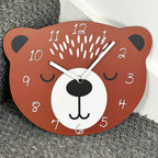 Brown Bear Head Childrens Wall Clock