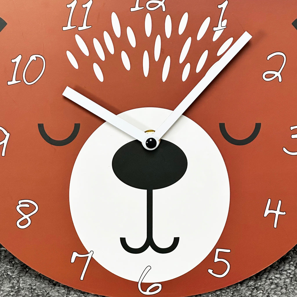 Brown Bear Head Childrens Wall Clock