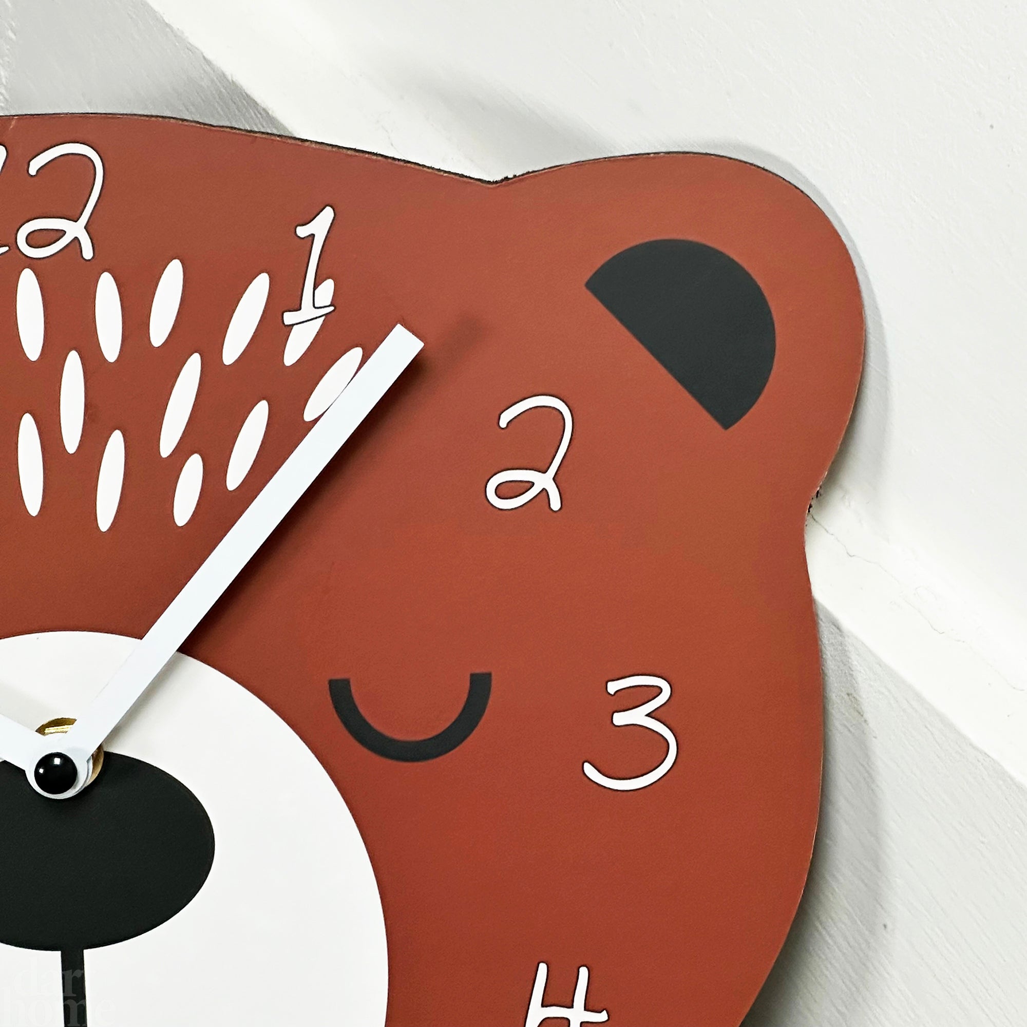 Brown Bear Head Childrens Wall Clock