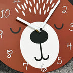 Brown Bear Head Childrens Wall Clock