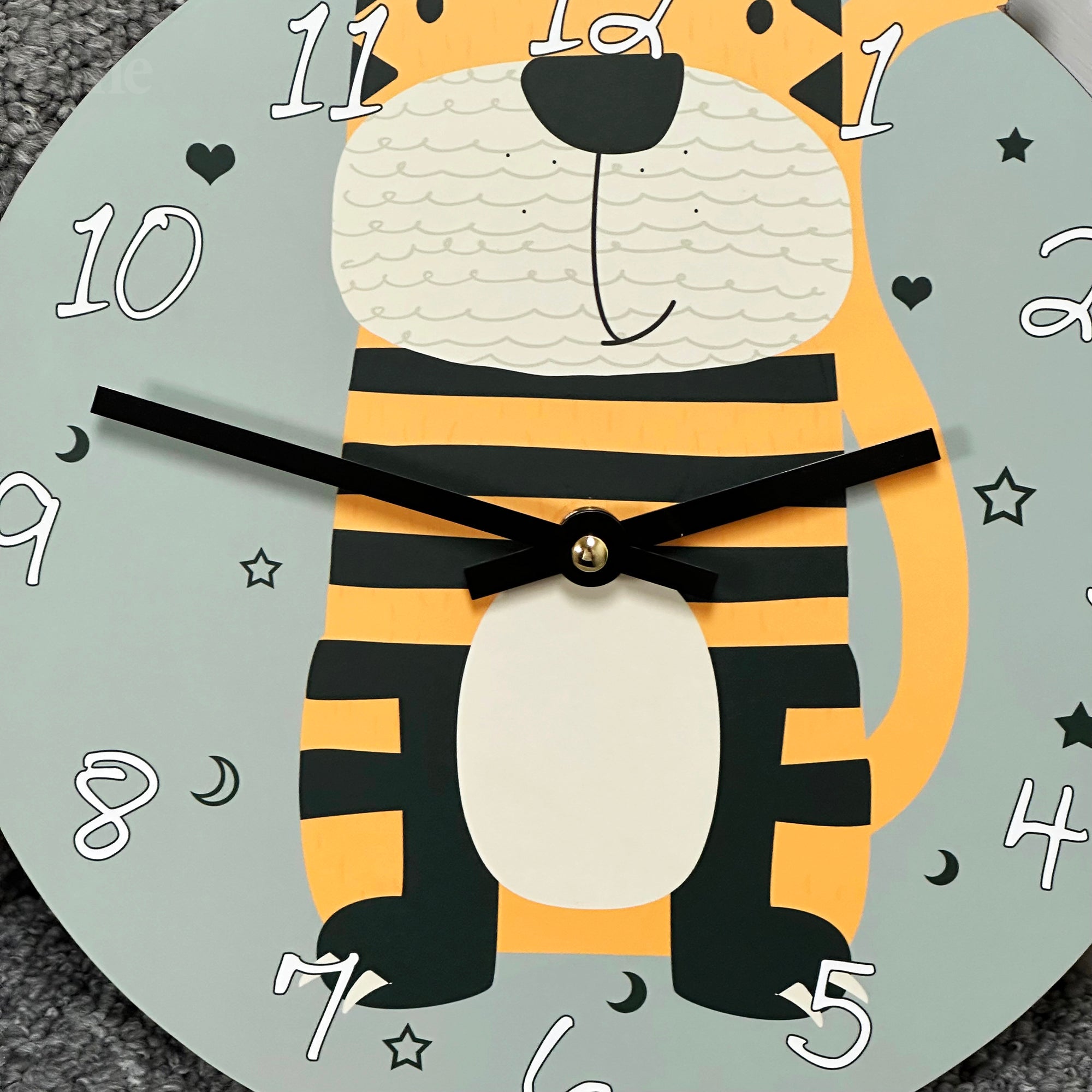 Round Tiger Childrens Wall Clock