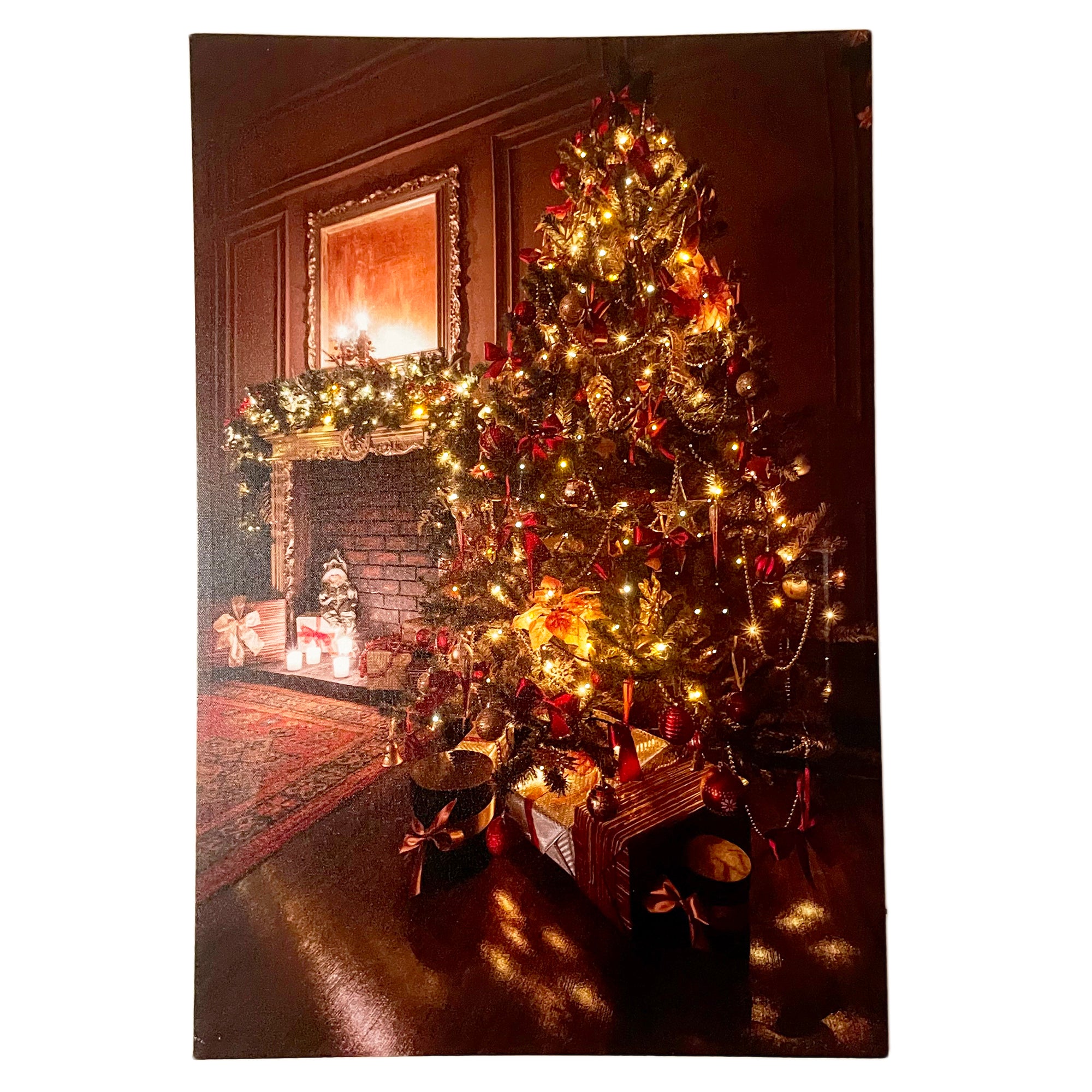 LED-Weihnachtsbaum-Wand-Leinwandkunst