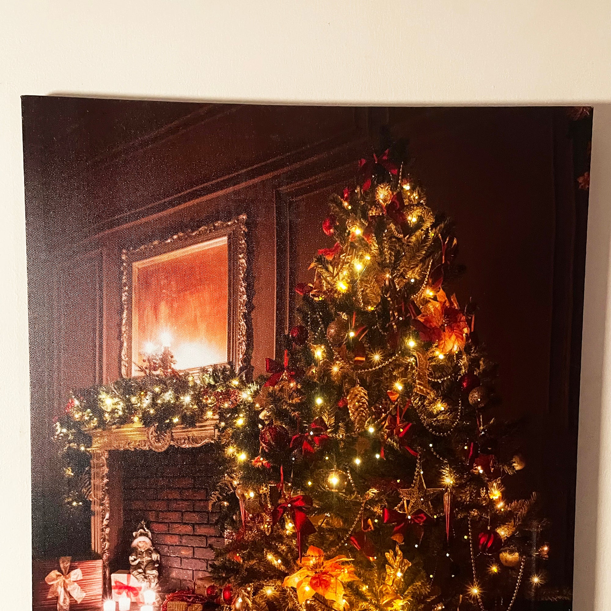 LED-Weihnachtsbaum-Wand-Leinwandkunst