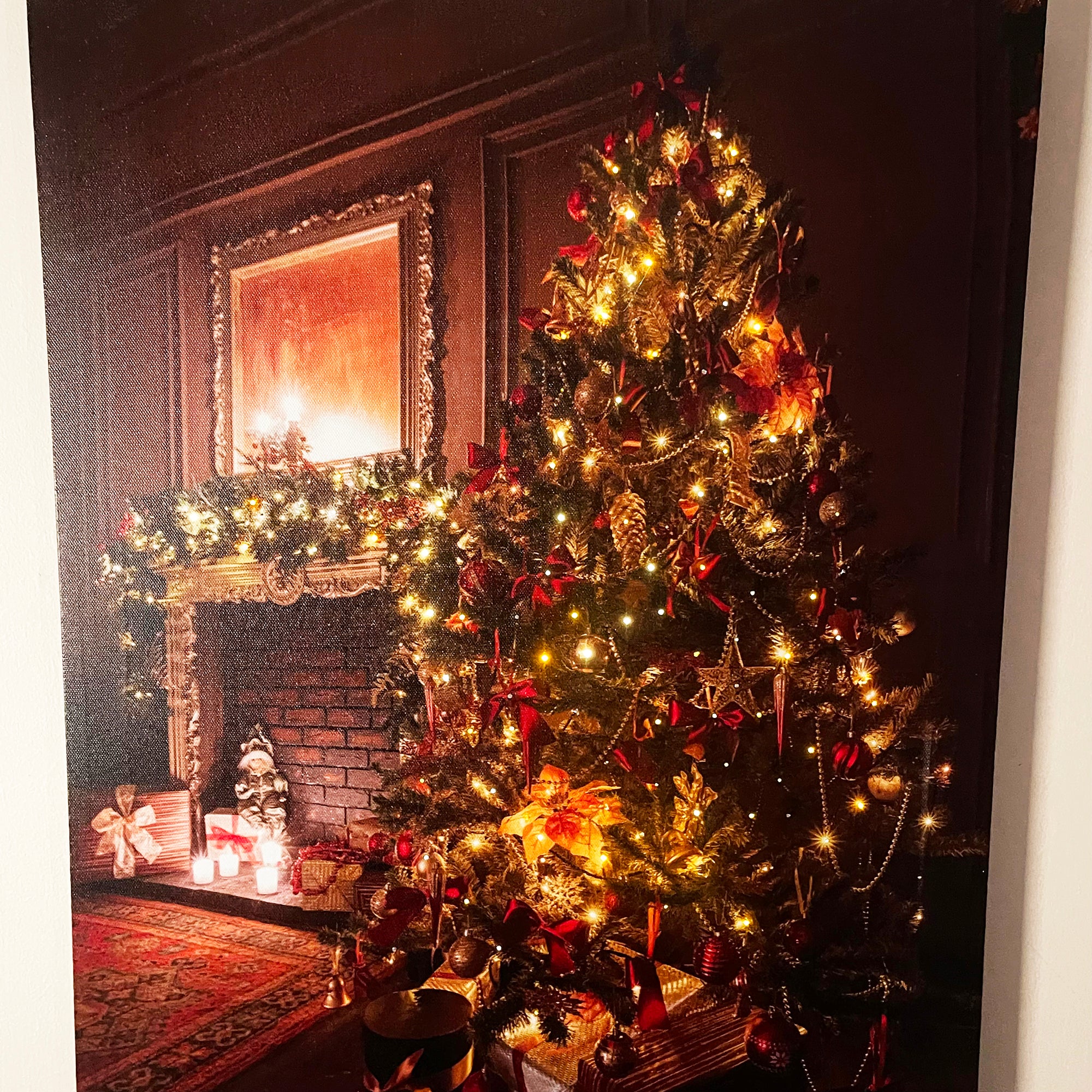 LED-Weihnachtsbaum-Wand-Leinwandkunst