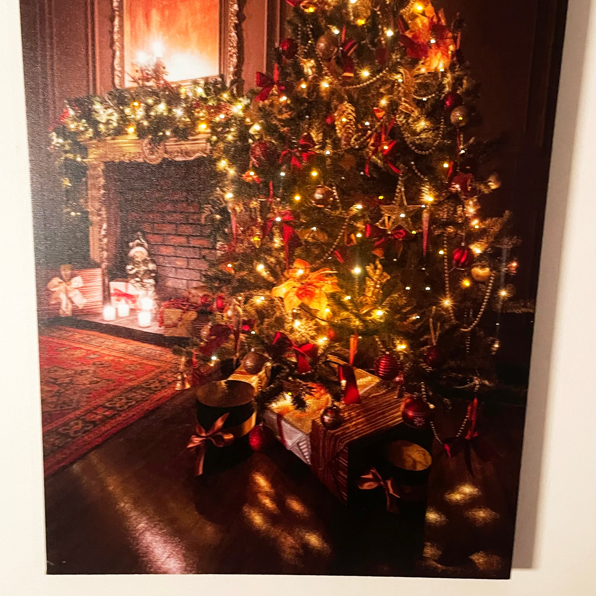 LED-Weihnachtsbaum-Wand-Leinwandkunst